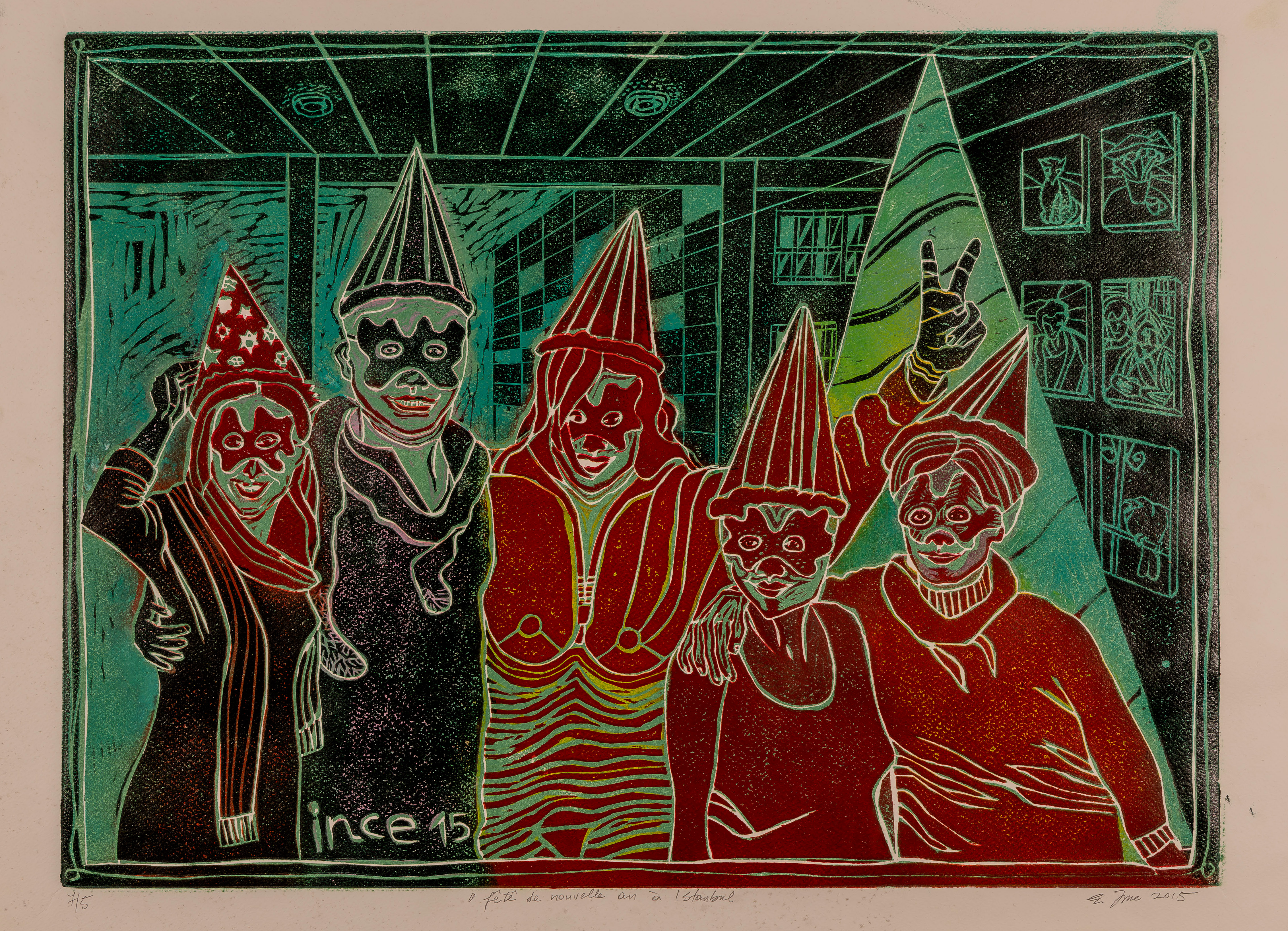 Guignols band gravure sur bois 7/5