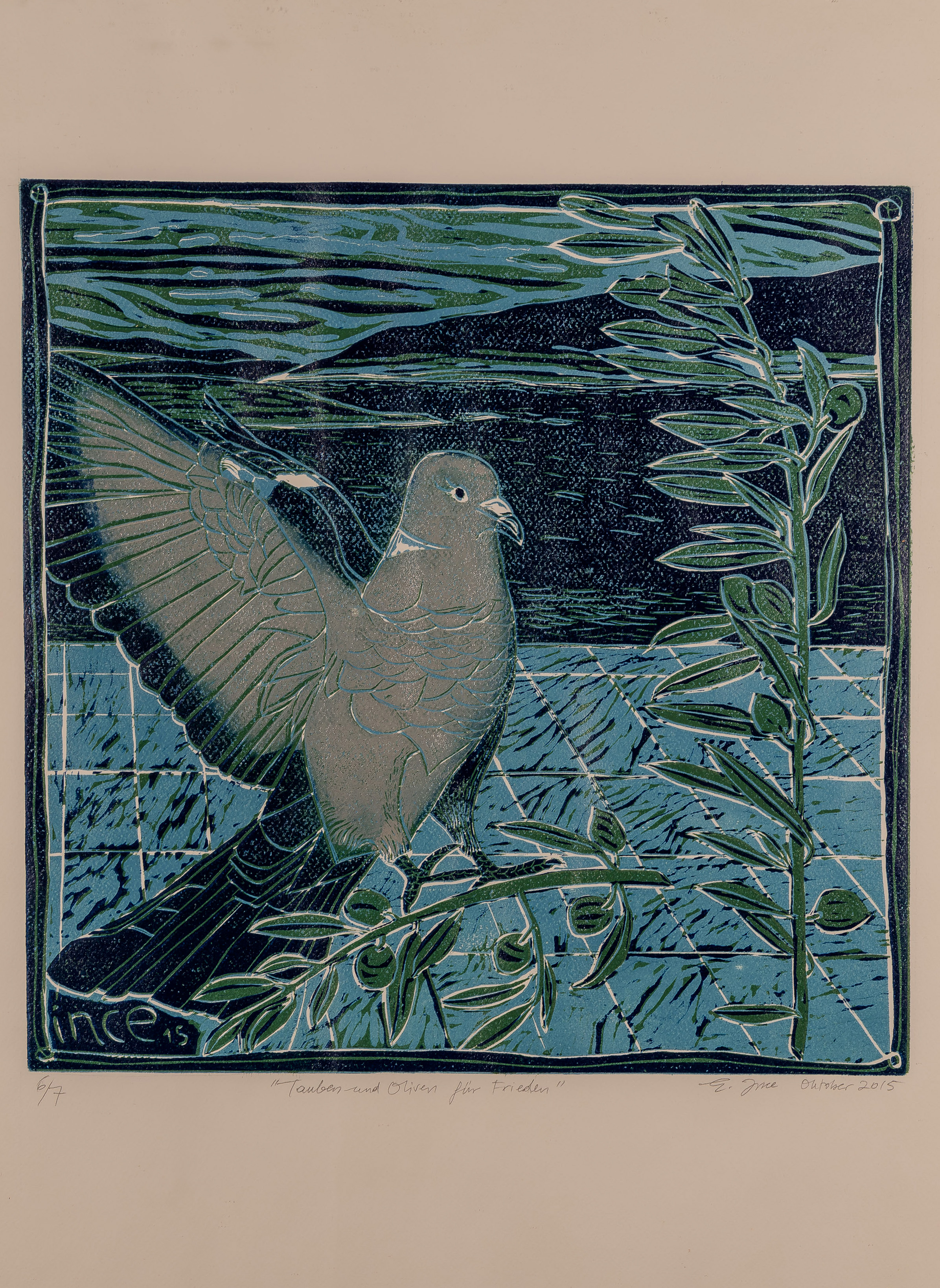 Tauben und Oliven für Frieden 6/7