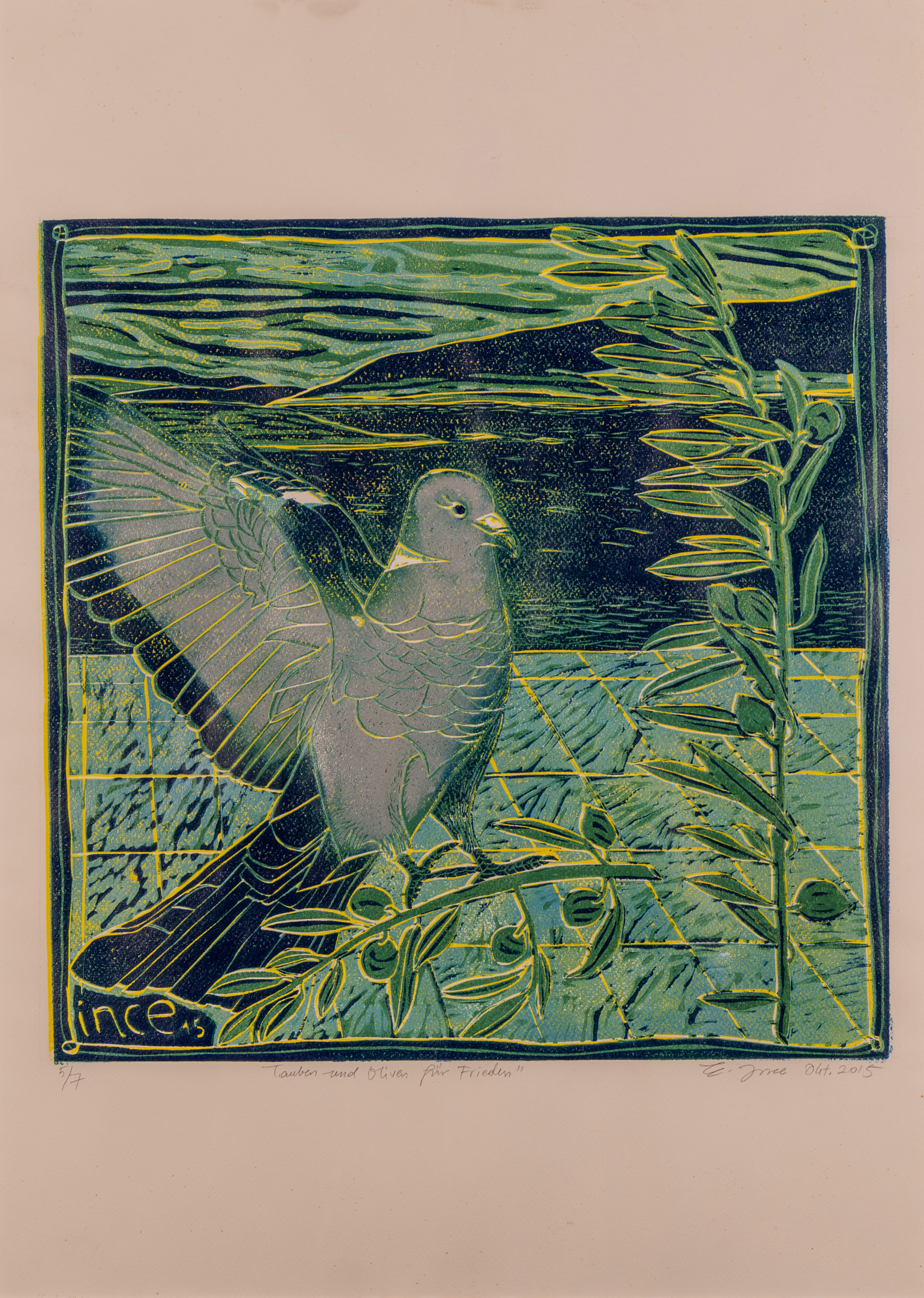 Tauben und Oliven für Frieden - vue 2