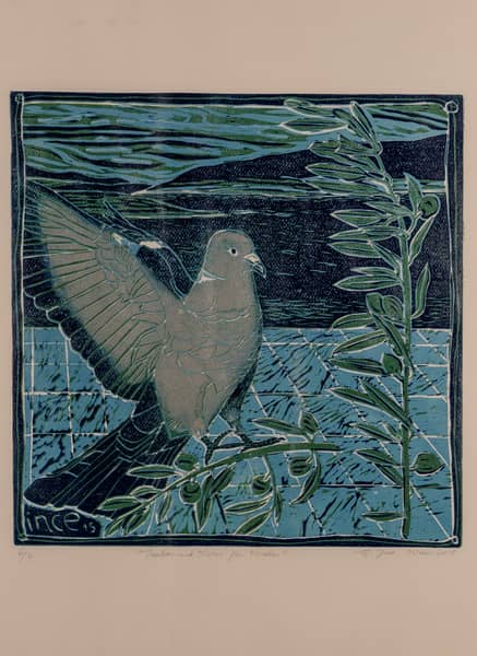 Tauben und Oliven für Frieden