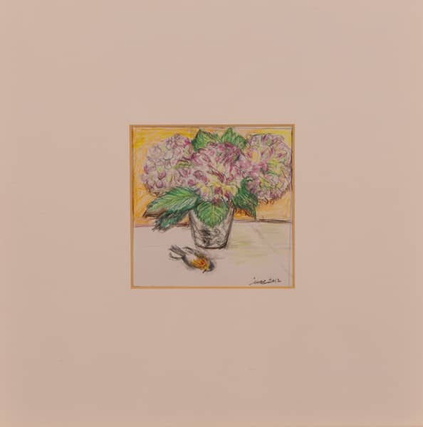 Blumen und tote Vogel